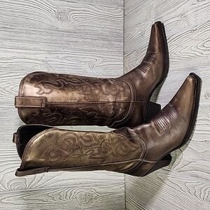 Maria Lya Dark Bronze Leather Western Cowgirl Boots Womens Size 8